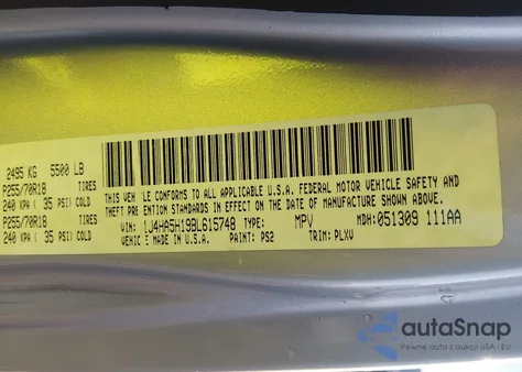 2011 Jeep Wrangler Unlimited Sahara из США, поврежденный, VIN 1J4HA5H19BL615748